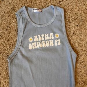 Blue Alpha Omicron Pi Tank Top